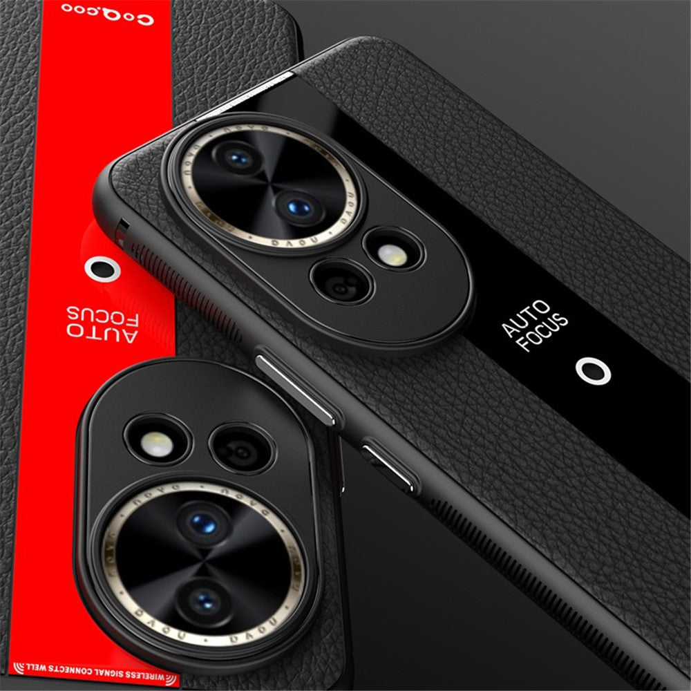 Q.COO Non-slip Case for Huawei nova 12 Pro 5G / 12 Ultra 5G Cover Leather+TPU+Acrylic Slim Smartphone Shell