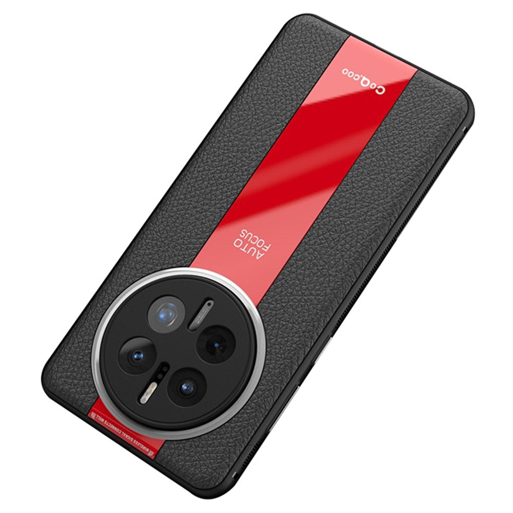 Q.COO För Huawei Mate 50 Pro 4G Skal PU Läder+TPU+Akryl Antikollisions Mobilskal