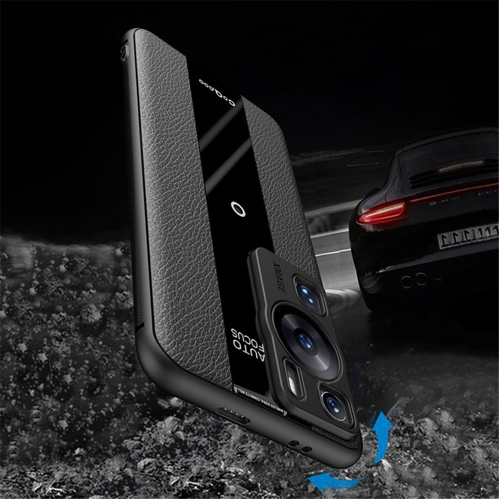Q.COO För Huawei P60 / P60 Pro Fallsäkert Skal PU-läder+TPU+Akryl mobilskal