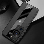Q.COO För Huawei P60 / P60 Pro Fallsäkert Skal PU-läder+TPU+Akryl mobilskal