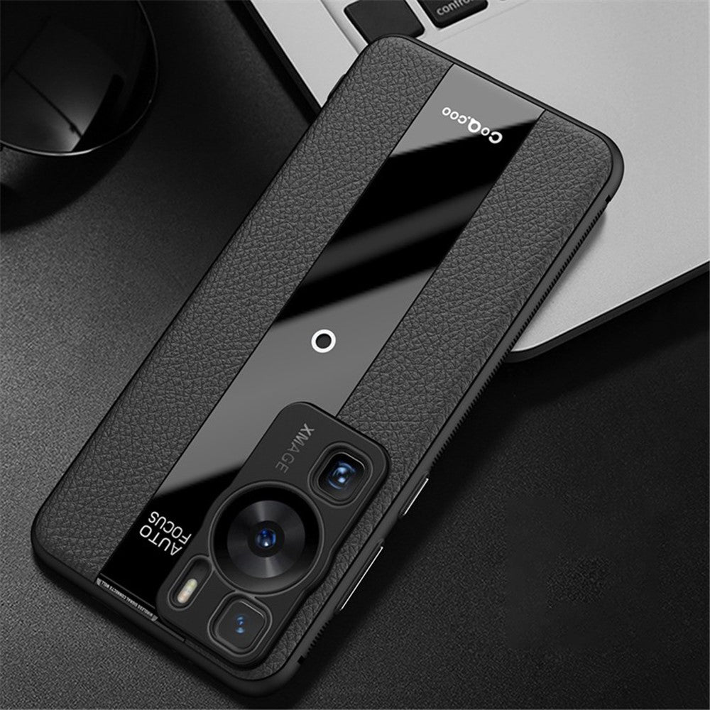 Q.COO För Huawei P60 / P60 Pro Fallsäkert Skal PU-läder+TPU+Akryl mobilskal
