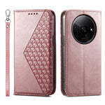 For Xiaomi Redmi A3 / Poco C61 4G Case PU Leather+TPU Rhombus Imprinted Phone Cover Wallet