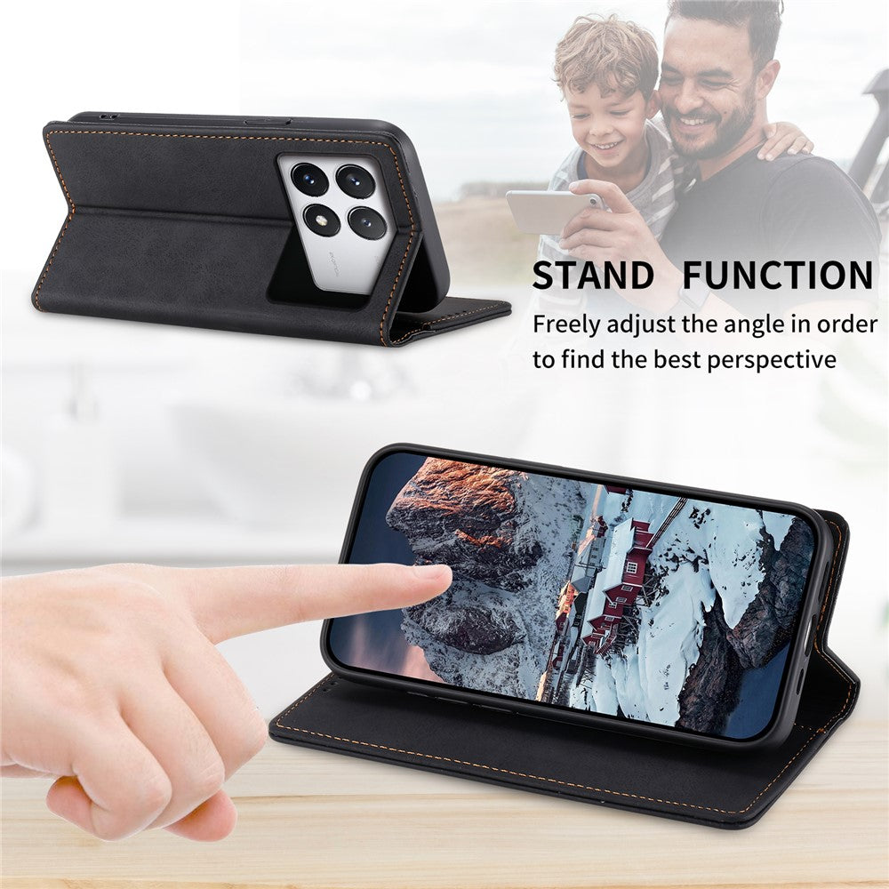 DF-05 For Xiaomi Poco X6 Pro 5G / Redmi K70E 5G Case RFID Blocking Leather Wallet Phone Cover