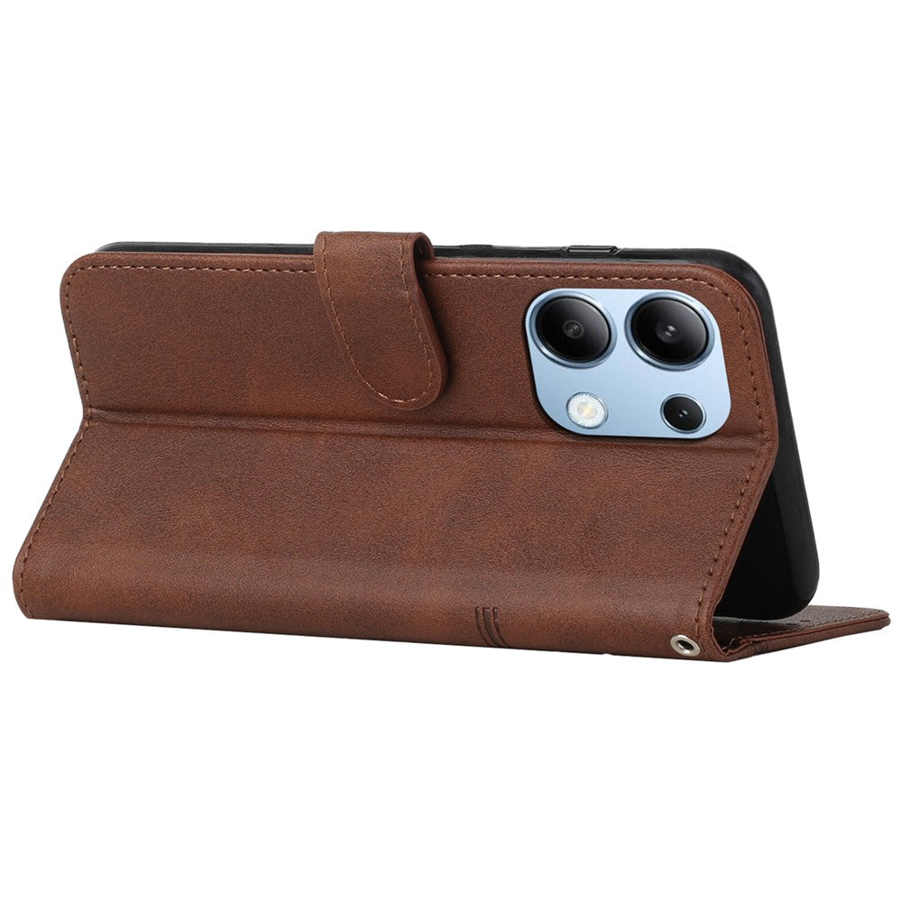 For Xiaomi Redmi Note 13 4G Case PU Leather+TPU Stand Magnetic Closure Shockproof Phone Cover