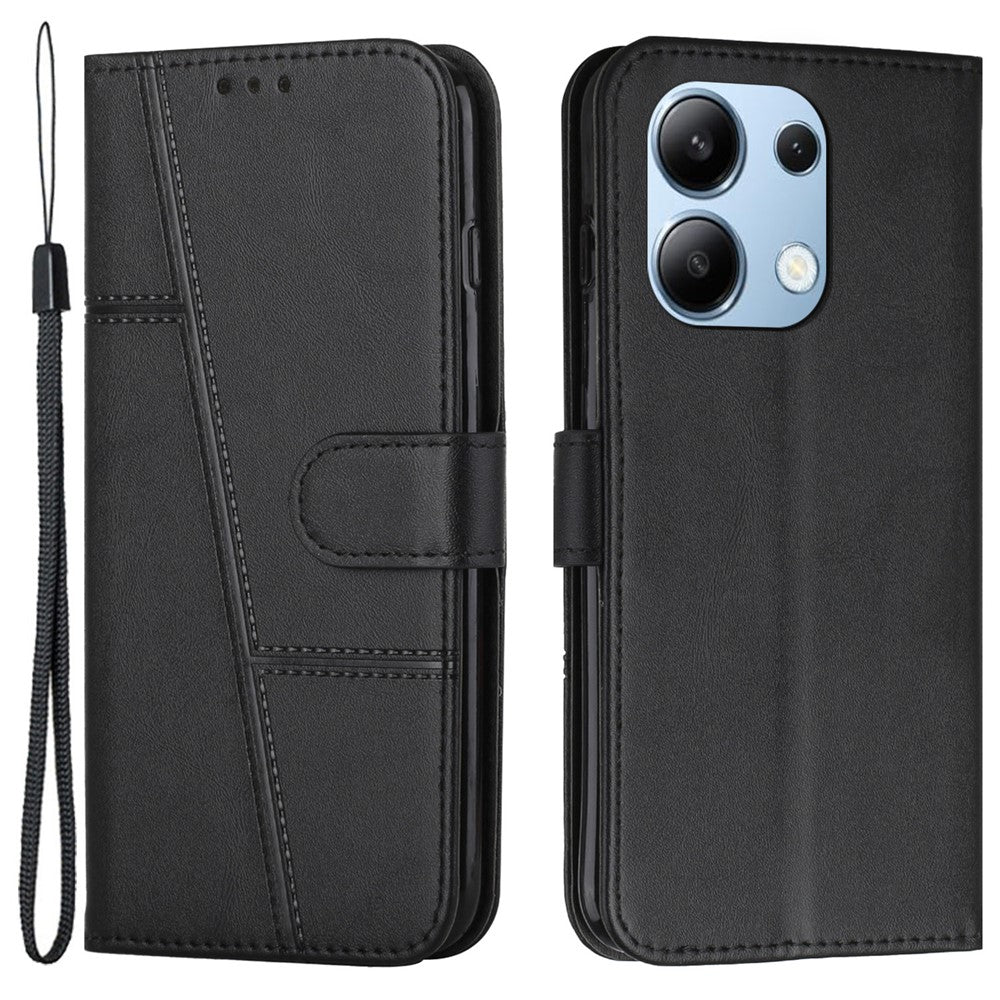 For Xiaomi Redmi Note 13 4G Case PU Leather+TPU Stand Magnetic Closure Shockproof Phone Cover
