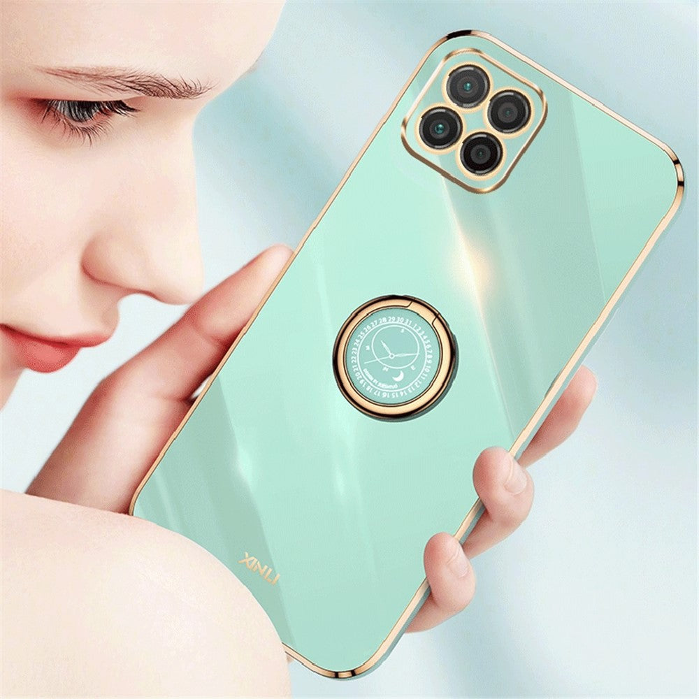 XINLI For Honor X8 5G TPU Case Electroplating Edge Kickstand Protective Cover