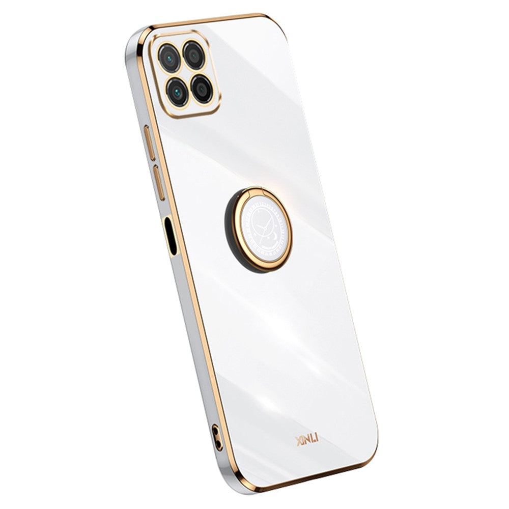 XINLI For Honor X8 5G TPU-etui med elektrobelagt kant og støttefod