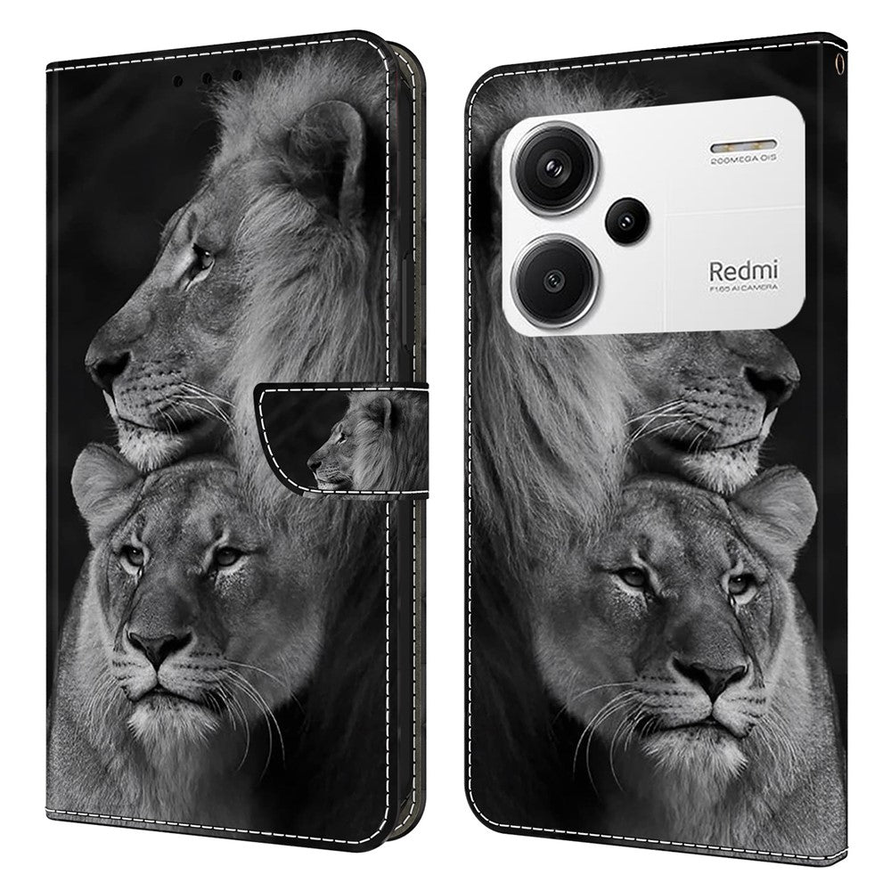 For Xiaomi Redmi Note 13 Pro+ 5G Leather Case 3D Creative Pattern Design Flip Stand Phone Cover