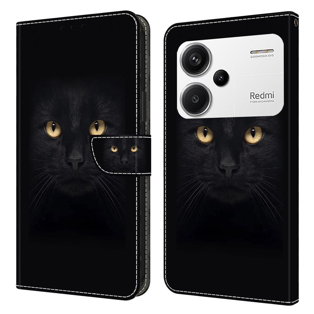 For Xiaomi Redmi Note 13 Pro+ 5G Leather Case 3D Creative Pattern Design Flip Stand Phone Cover
