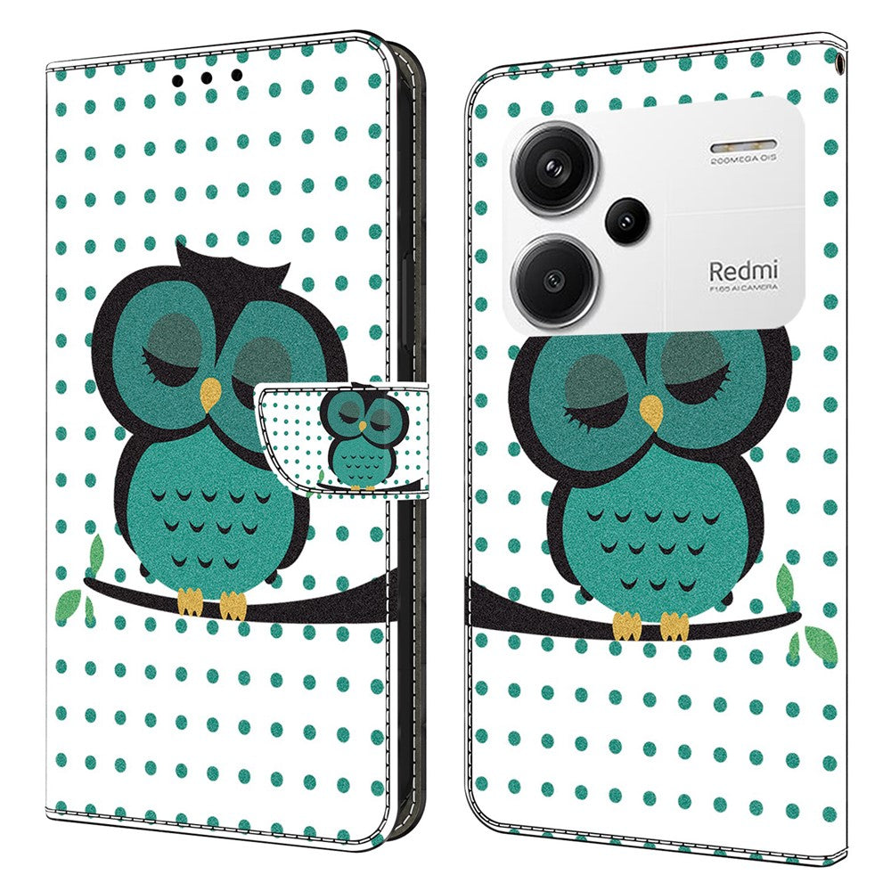 For Xiaomi Redmi Note 13 Pro+ 5G Leather Case 3D Creative Pattern Design Flip Stand Phone Cover