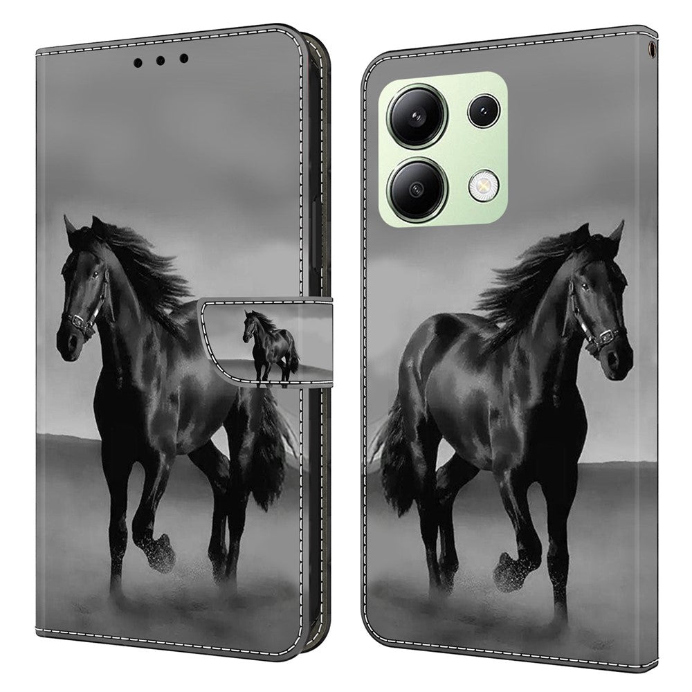 For Xiaomi Redmi Note 13 4G Leather Case 3D Pattern Printed Stand Wallet Phone Cover