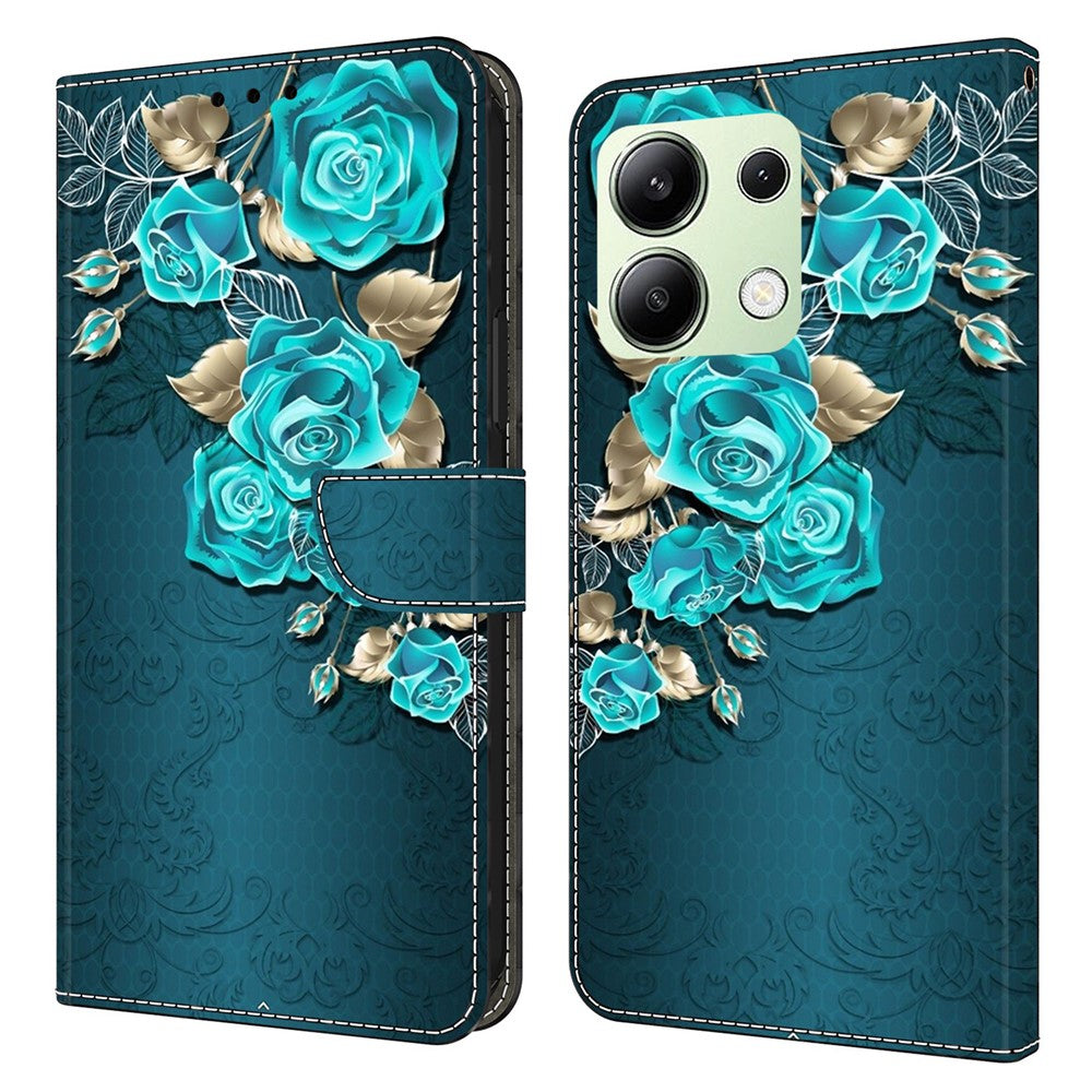 For Xiaomi Redmi Note 13 4G Leather Case 3D Pattern Printed Stand Wallet Phone Cover