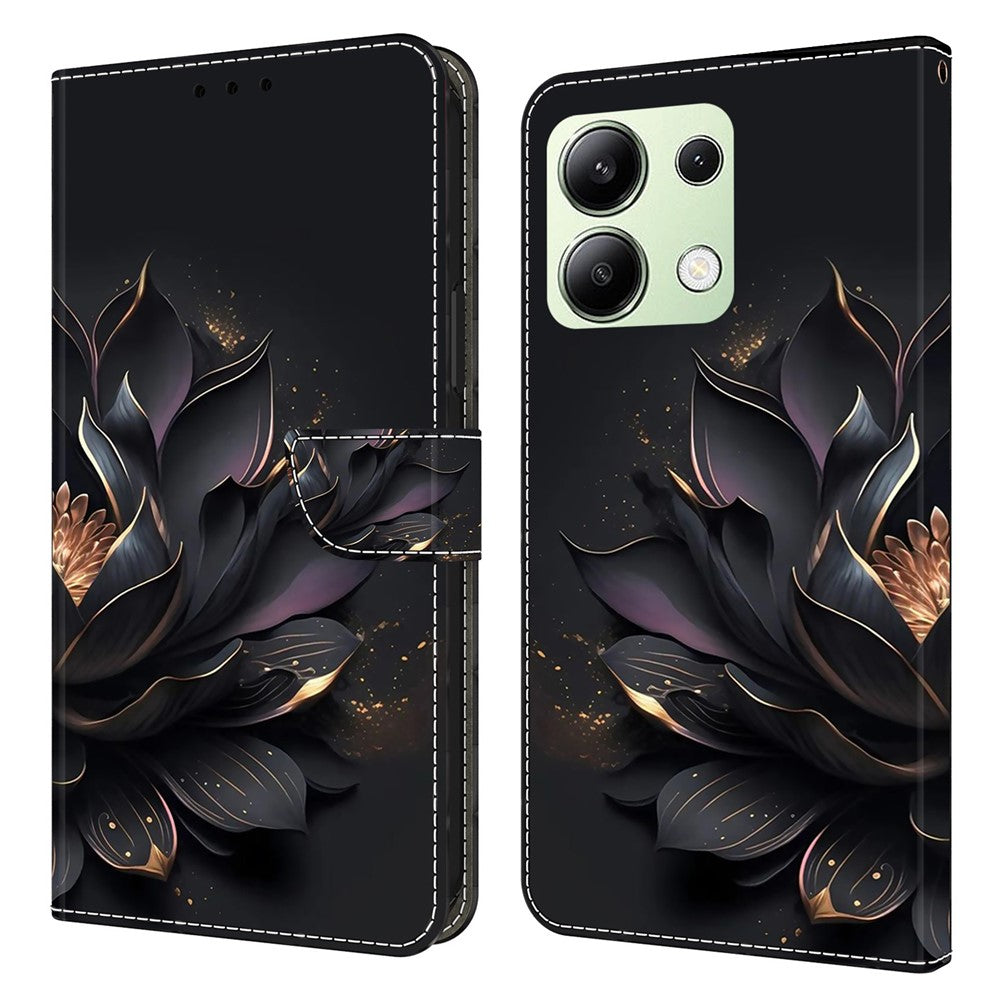 For Xiaomi Redmi Note 13 4G Leather Case 3D Pattern Printed Stand Wallet Phone Cover