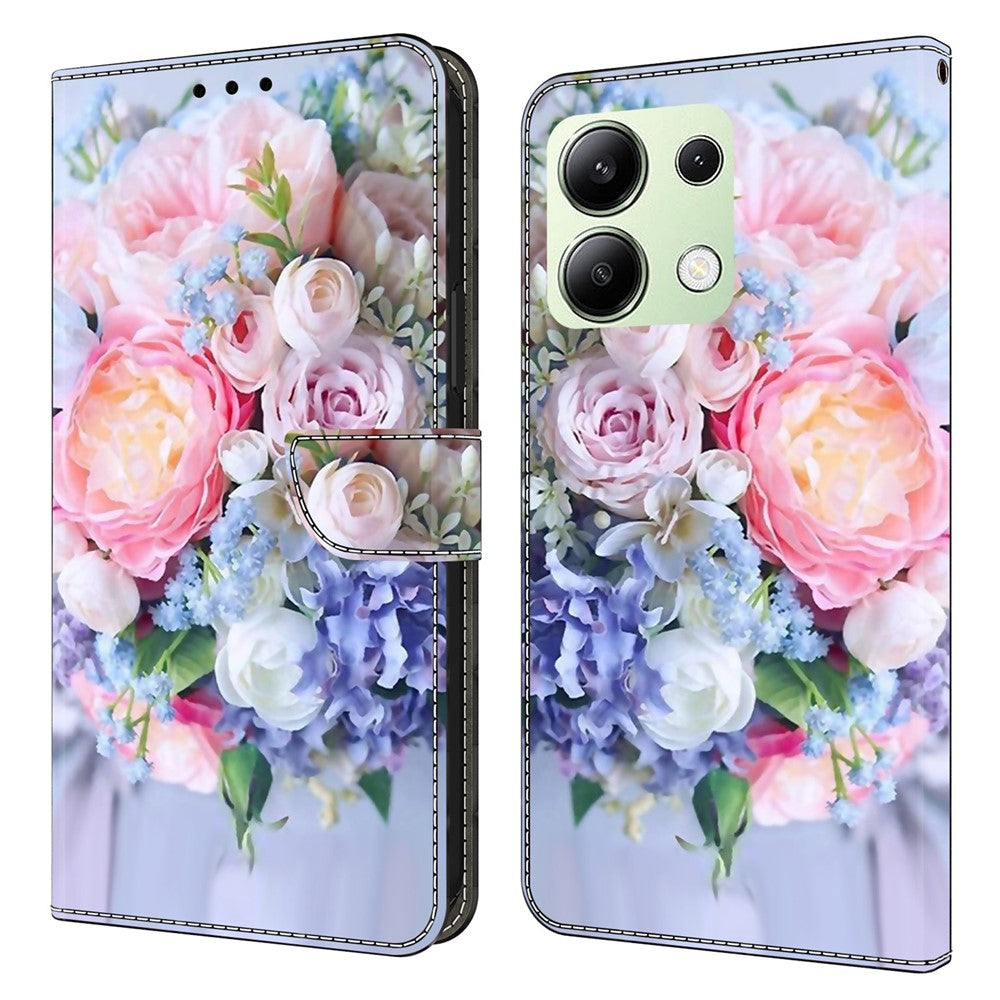 For Xiaomi Redmi Note 13 4G Leather Case 3D Pattern Printed Stand Wallet Phone Cover