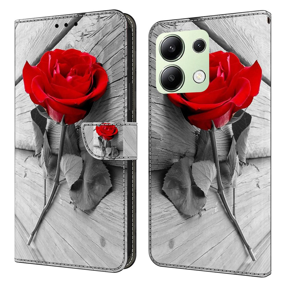 For Xiaomi Redmi Note 13 4G Leather Case 3D Pattern Printed Stand Wallet Phone Cover