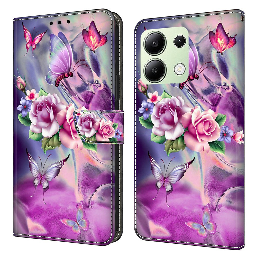 Xiaomi Redmi Note 13 4G Plånboksfodral Fallskyddande 3D-mönstertryck Läderflikfodral