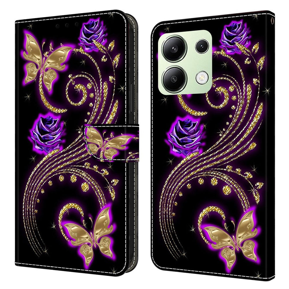 Xiaomi Redmi Note 13 4G Plånboksfodral Fallskyddande 3D-mönstertryck Läderflikfodral