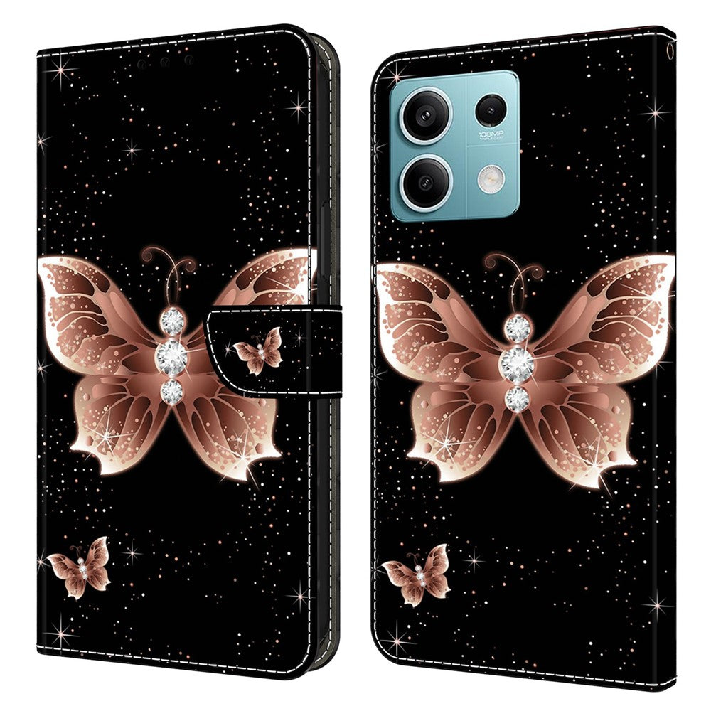 Xiaomi Redmi Note 13 5G Anti-Drop-skal 3D-mönsterutskrift Plånboksfodral