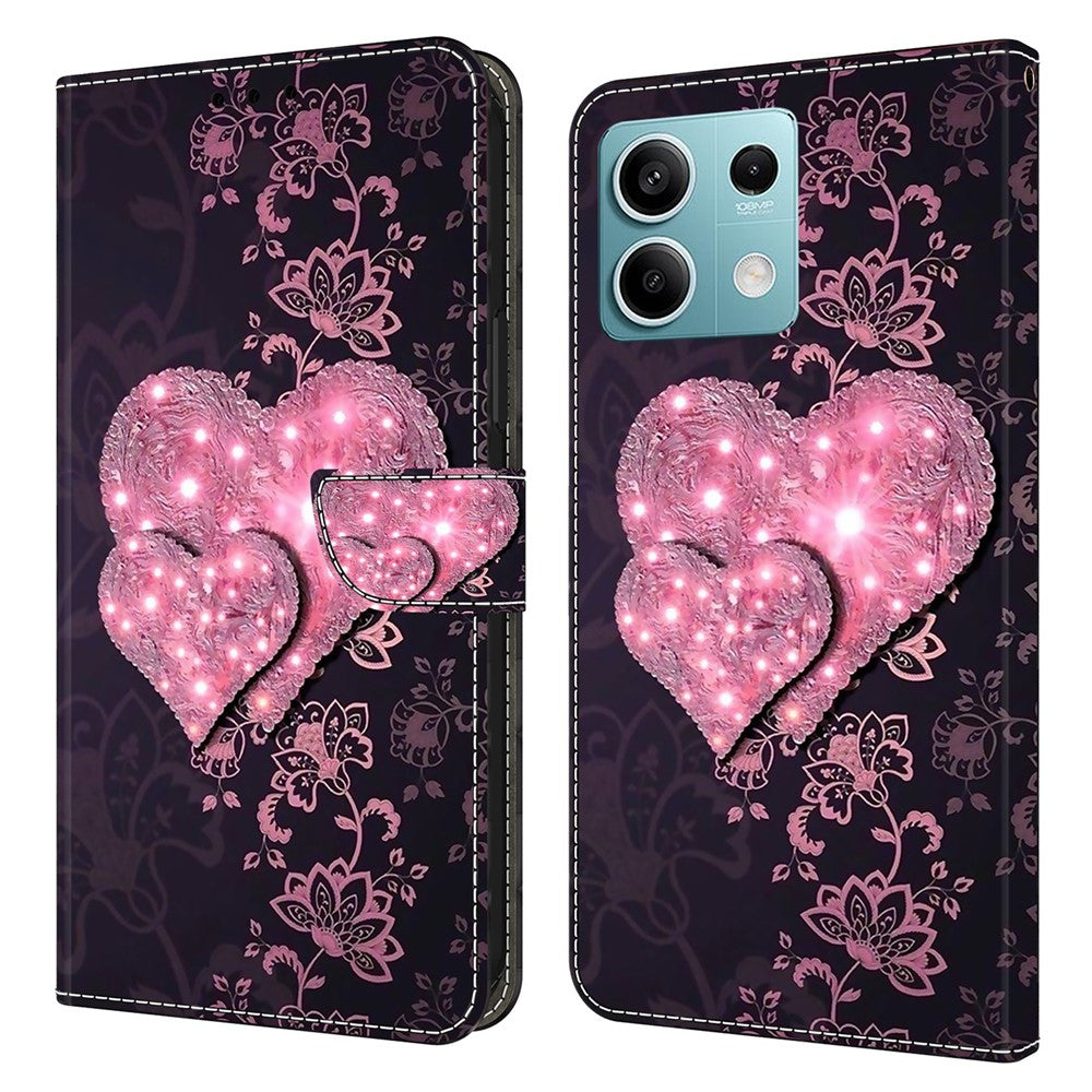 Xiaomi Redmi Note 13 5G Anti-Drop-skal 3D-mönsterutskrift Plånboksfodral