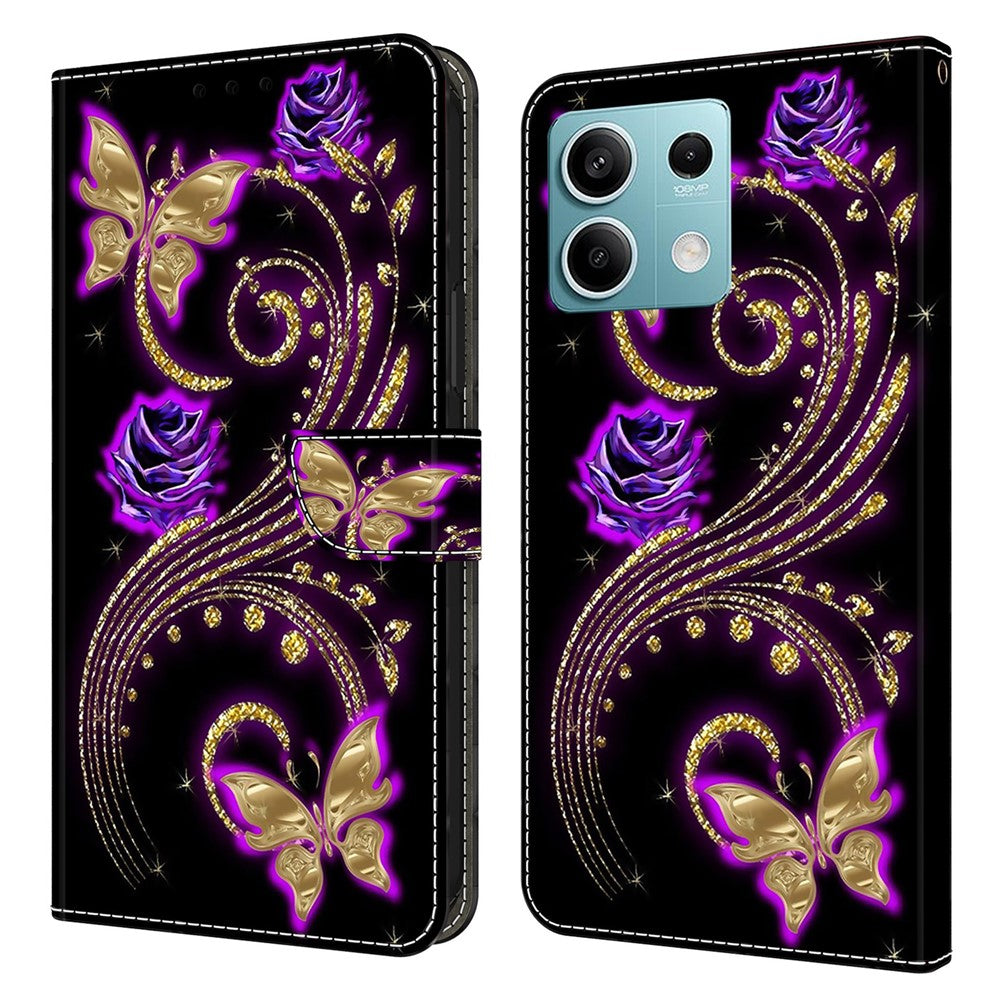Xiaomi Redmi Note 13 5G Anti-Drop-skal 3D-mönsterutskrift Plånboksfodral