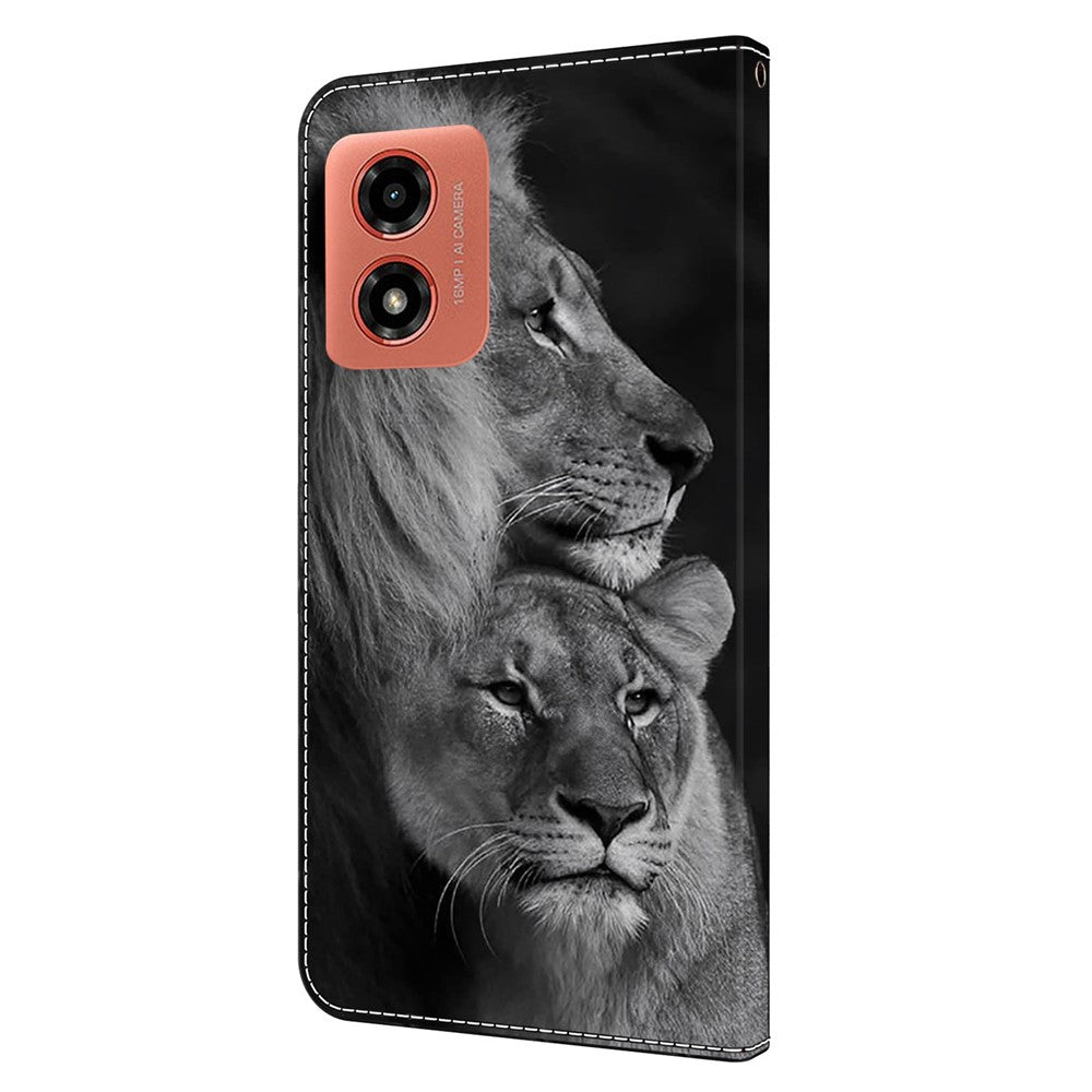 For Motorola Moto E14 4G / G04 4G / G04s 4G / G24 4G Leather Case 3D Pattern Printing Wallet Stand Cover