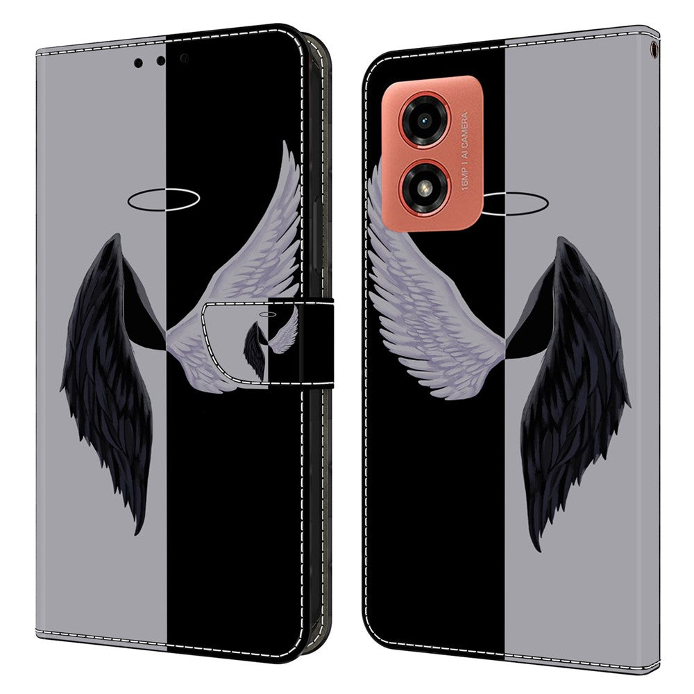 For Motorola Moto E14 4G / G04 4G / G04s 4G / G24 4G Leather Case 3D Pattern Printing Wallet Stand Cover