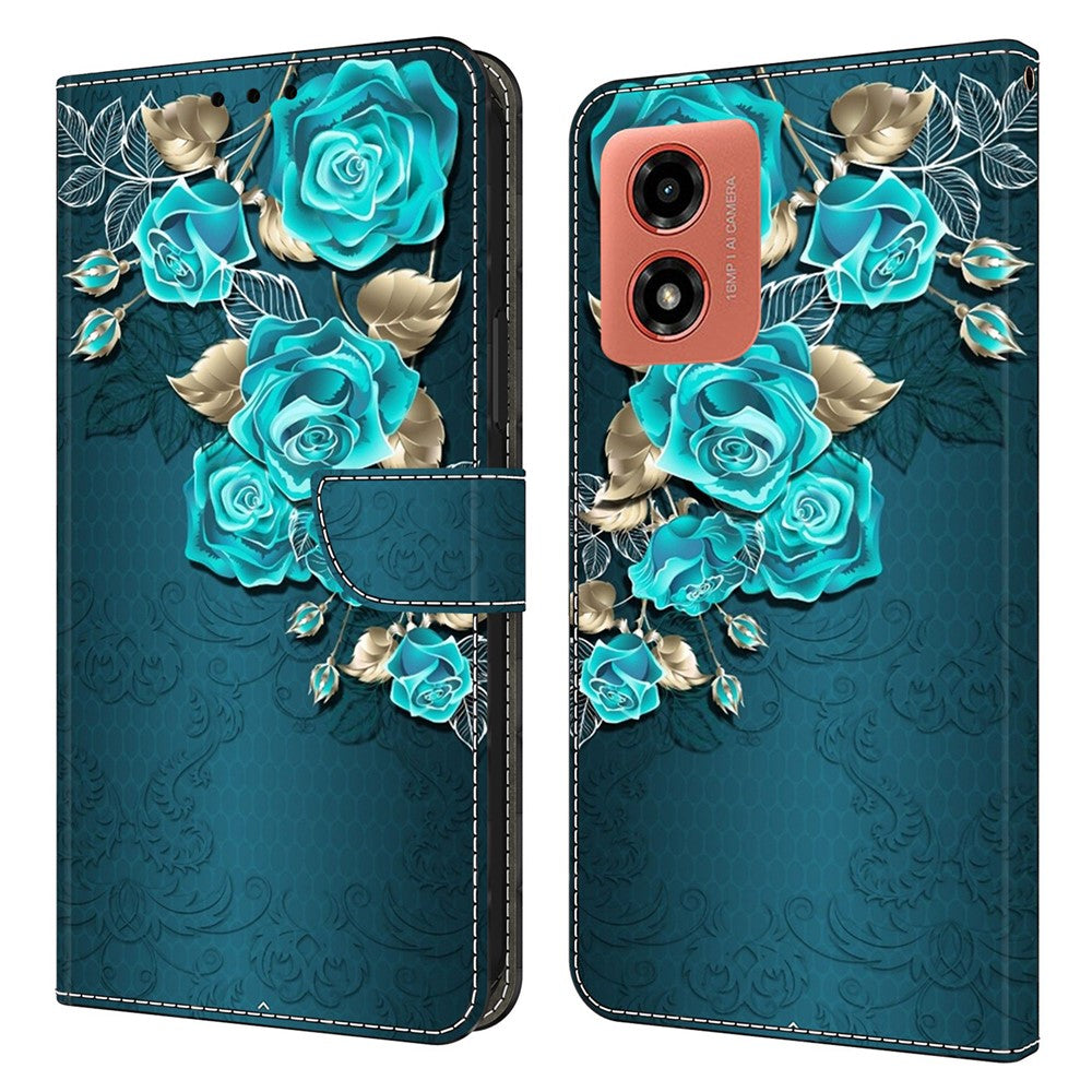 For Motorola Moto E14 4G / G04 4G / G04s 4G / G24 4G Leather Case 3D Pattern Printing Wallet Stand Cover