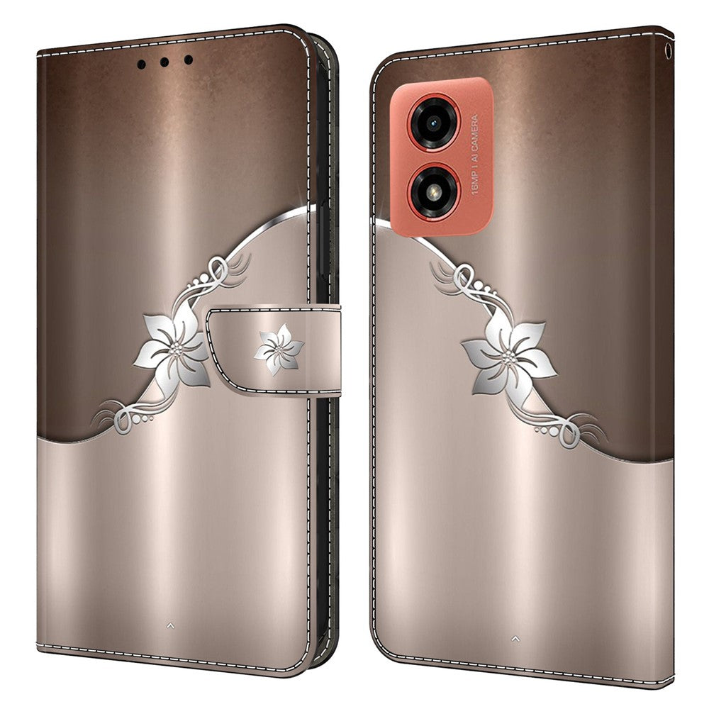 For Motorola Moto E14 4G / G04 4G / G04s 4G / G24 4G Leather Case 3D Pattern Printing Wallet Stand Cover