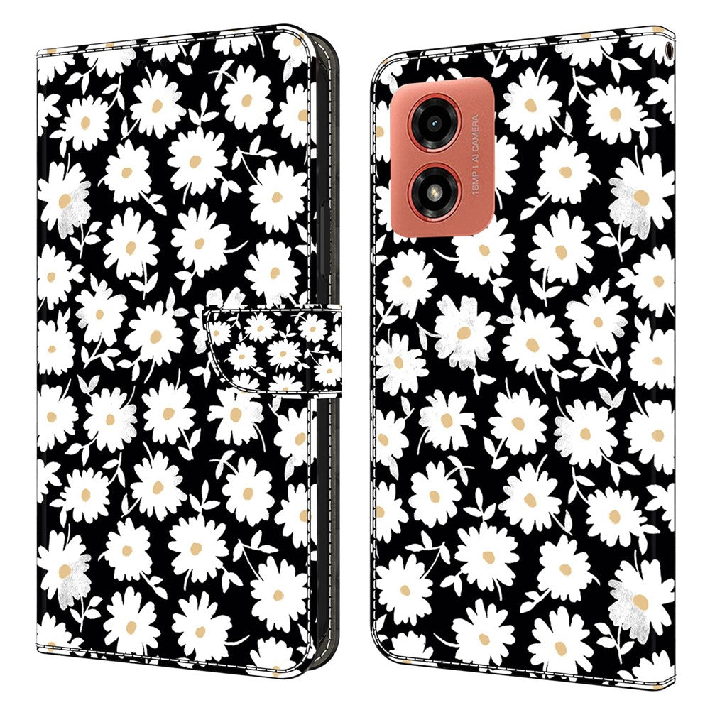 For Motorola Moto E14 4G / G04 4G / G04s 4G / G24 4G Leather Case 3D Pattern Printing Wallet Stand Cover