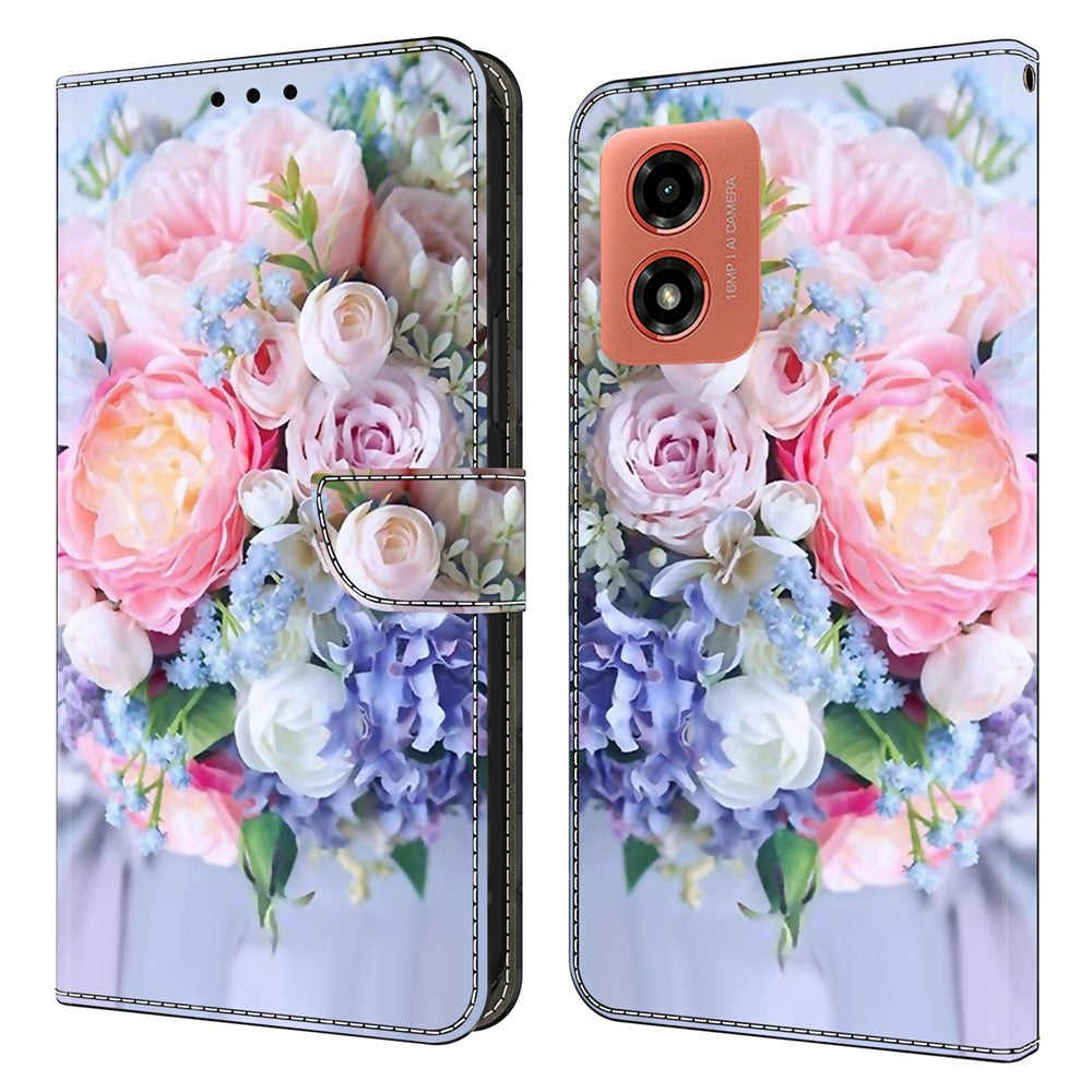 For Motorola Moto E14 4G / G04 4G / G04s 4G / G24 4G Leather Case 3D Pattern Printing Wallet Stand Cover