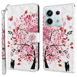 For Xiaomi Redmi Note 13 5G Leather Case 3D Pattern Printing Phone Cover with Hand Strap