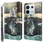 For Xiaomi Redmi Note 13 Pro 5G / Poco X6 5G Case with Hand Strap 3D Pattern Printing Leather Phone Cover