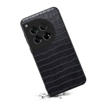 For OnePlus 12 5G Back Case Crocodile Texture Leather Shock-Absorbent Phone Cover