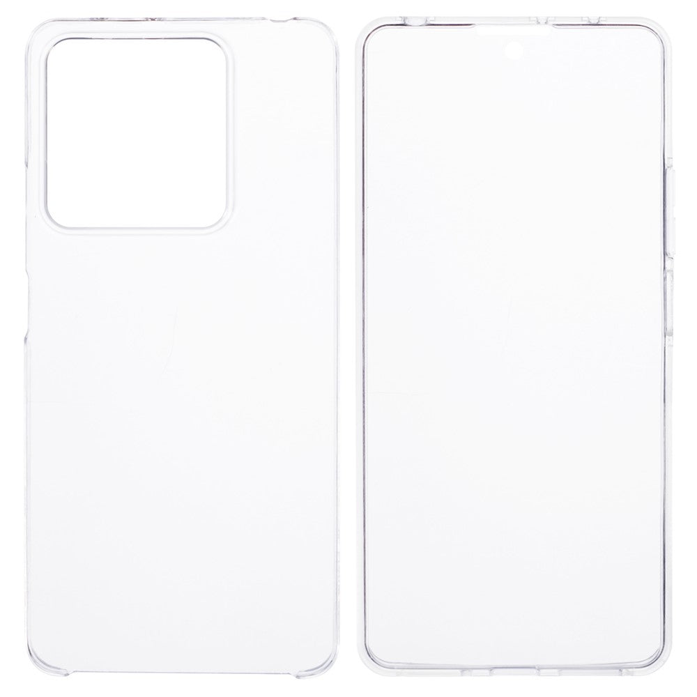 For Xiaomi Redmi Note 13 5G Clear Phone Cover Acrylic+TPU 360-Degree Full Coverage Case with PET Screen Film