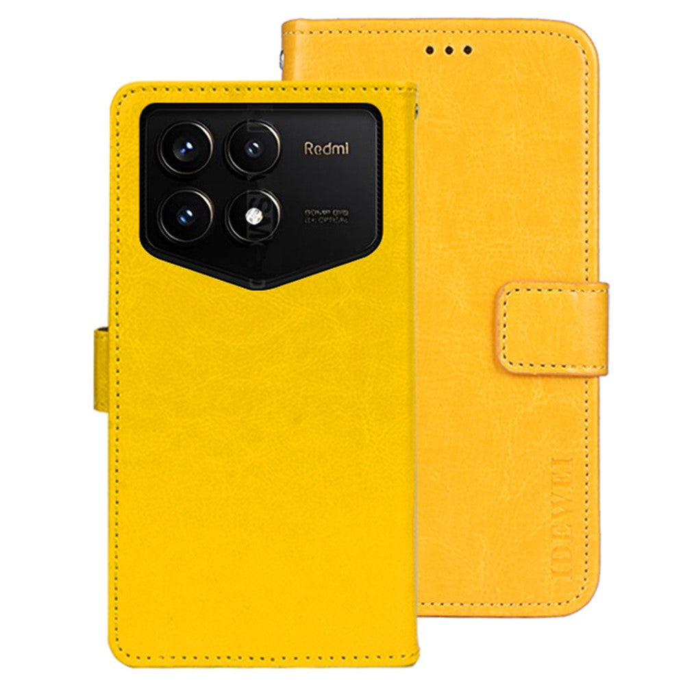 IDEWEI For Xiaomi Redmi K70 Pro Champion Edition Case Crazy Horse Texture Magnetic Phone Cover