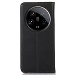 KHAZNEH For Xiaomi 14 Ultra Case RFID Blocking Wallet Genuine Cow Leather Phone Cover