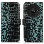 For Xiaomi Redmi A3 / Poco C61 4G Case Genuine Cow Leather Wallet Phone Cover Crocodile Texture