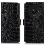 For Xiaomi Redmi A3 / Poco C61 4G Case Genuine Cow Leather Wallet Phone Cover Crocodile Texture