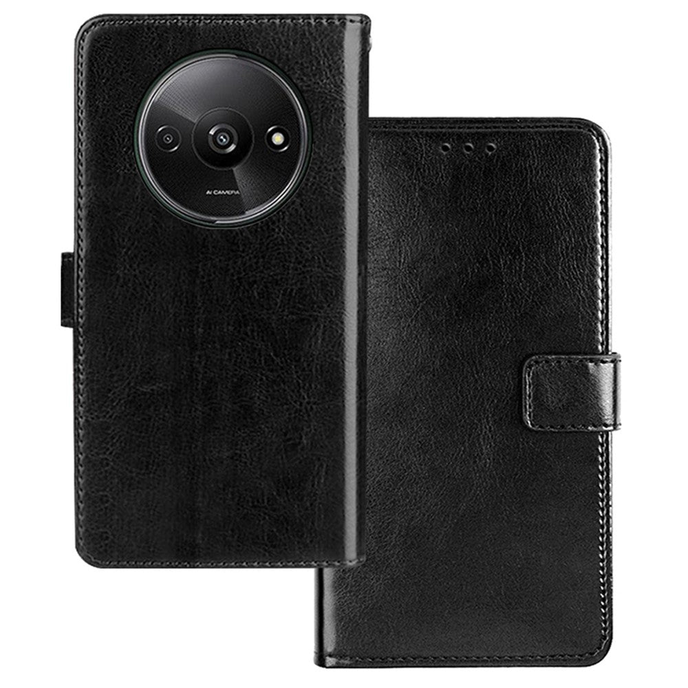IDEWEI For Xiaomi Redmi A3 4G / Poco C61 4G Case Crazy Horse Texture Leather Phone Cover with Card Slots Wallet