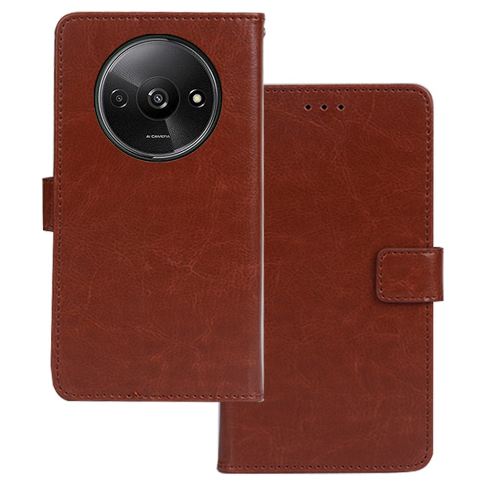 IDEWEI For Xiaomi Redmi A3 4G / Poco C61 4G Case Crazy Horse Texture Leather Phone Cover with Card Slots Wallet
