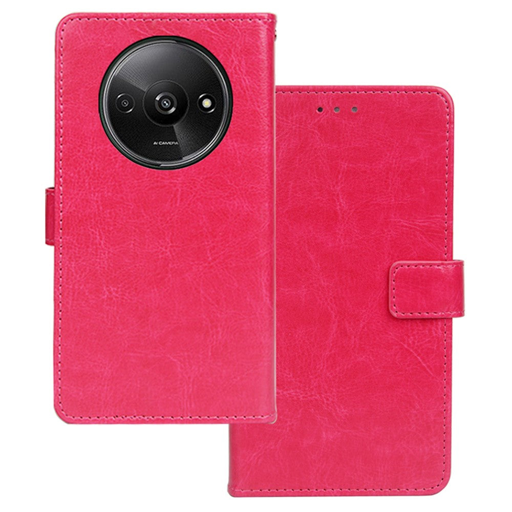IDEWEI For Xiaomi Redmi A3 4G / Poco C61 4G Case Crazy Horse Texture Leather Phone Cover with Card Slots Wallet