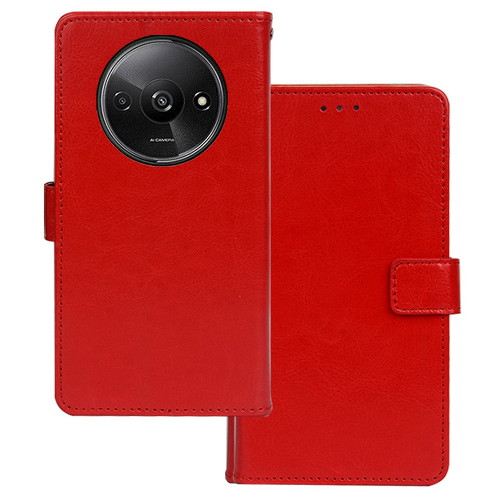 IDEWEI For Xiaomi Redmi A3 4G / Poco C61 4G Case Crazy Horse Texture Leather Phone Cover with Card Slots Wallet