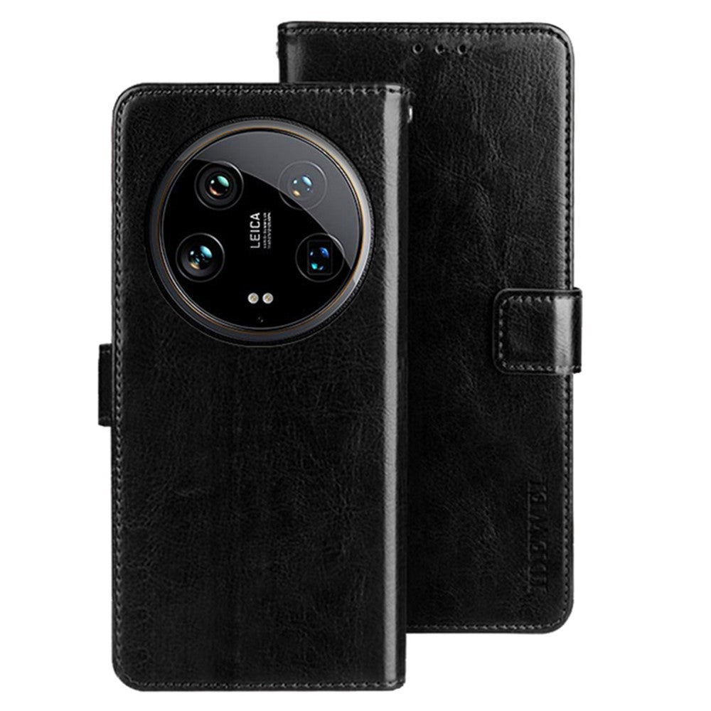 IDEWEI För Xiaomi 14 Ultra Skal Flip Läder mobil Plånboksfodral Crazy Horse Textur