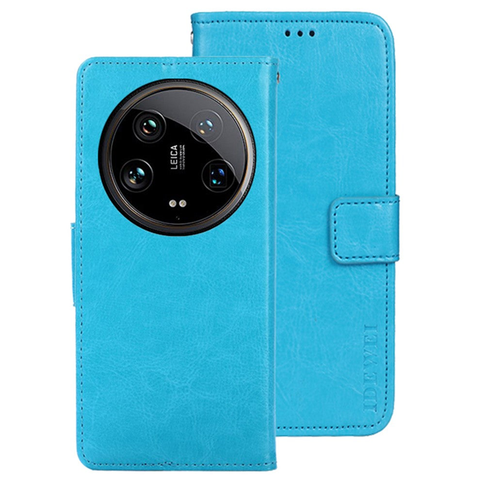 IDEWEI För Xiaomi 14 Ultra Skal Flip Läder mobil Plånboksfodral Crazy Horse Textur