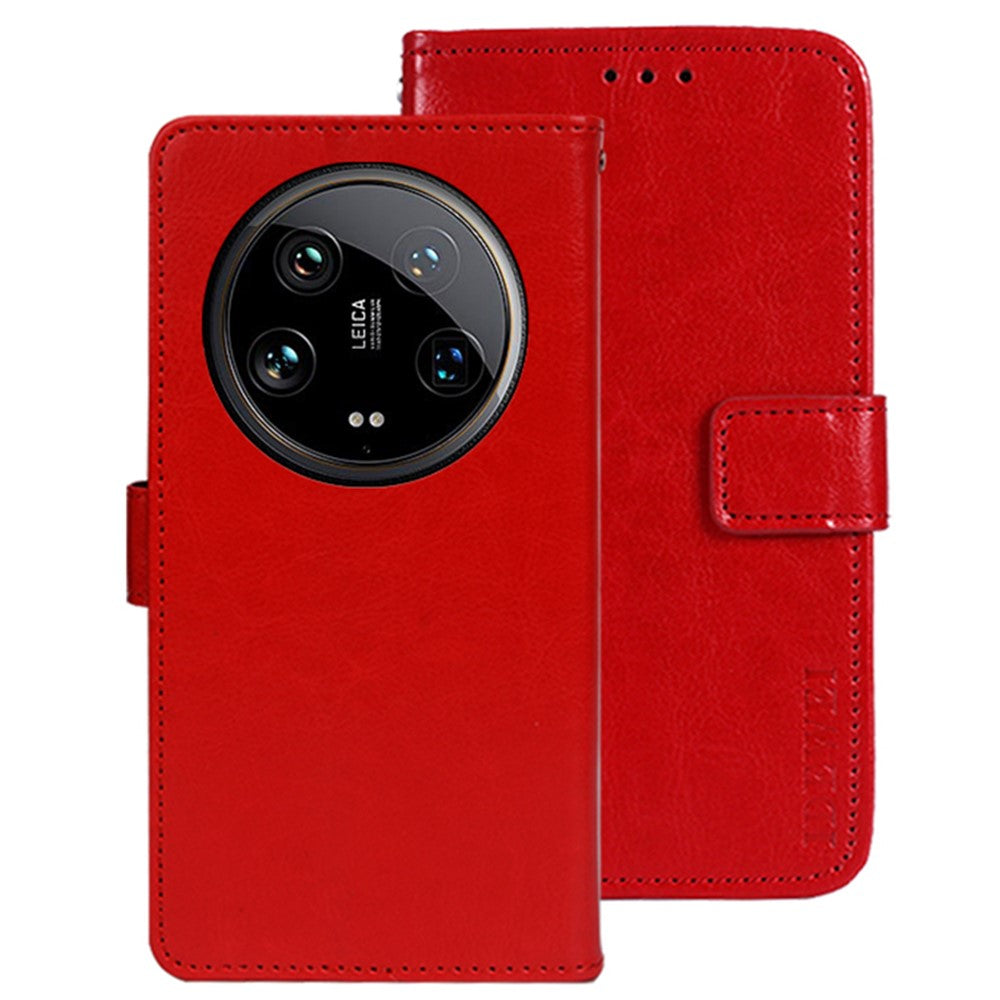 IDEWEI För Xiaomi 14 Ultra Skal Flip Läder mobil Plånboksfodral Crazy Horse Textur