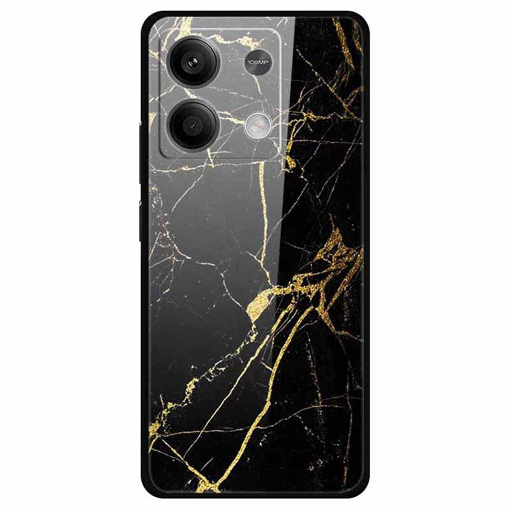 Xiaomi Redmi Note 13 5G-skal PC+härdat glas+TPU-mönstertryck mobilskal