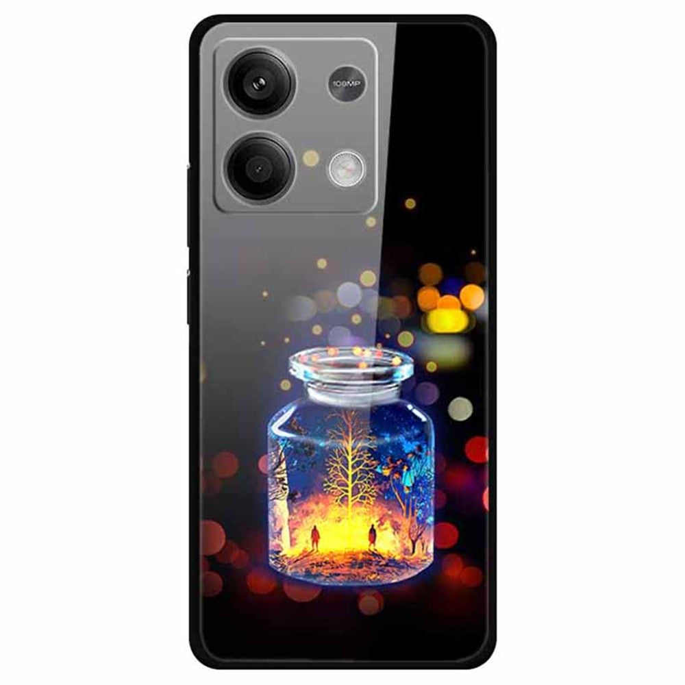 Xiaomi Redmi Note 13 5G-skal PC+härdat glas+TPU-mönstertryck mobilskal