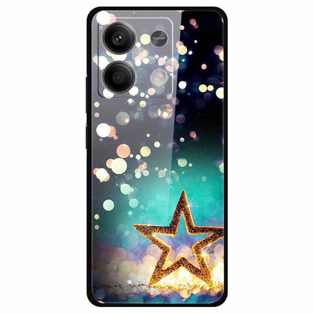 Xiaomi Redmi Note 13 5G-skal PC+härdat glas+TPU-mönstertryck mobilskal