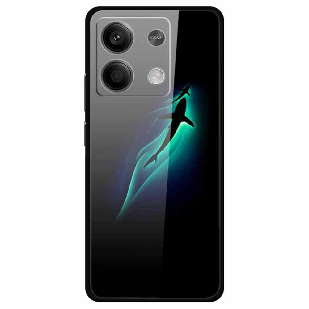 Xiaomi Redmi Note 13 5G-skal PC+härdat glas+TPU-mönstertryck mobilskal