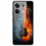 Xiaomi Redmi Note 13 5G-skal PC+härdat glas+TPU-mönstertryck mobilskal